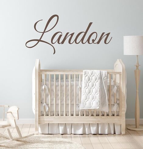 Decor Designs Decals Boys Nursery Personalized Custom Name Vinyl Wall Art Decal Sticker, Babies Room and Childrens Bedroom Decor (Multiple Size Choices) (Name with Initial) in Saudi Arabia