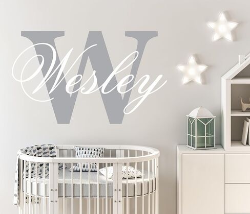 Decor Designs Decals Boys Nursery Personalized Custom Name Vinyl Wall Art Decal Sticker, Babies Room and Childrens Bedroom Decor (Multiple Size Choices) (Name with Initial) in Saudi Arabia