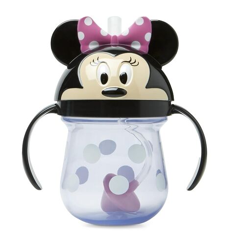 The First Years Disney Minnie Mouse Weighted Straw Cup - Spill Proof Toddler Cups with Flip Top Cover and Silicone Straw - Dishwasher Safe - 7 Oz - 6 Months and Up in Saudi Arabia