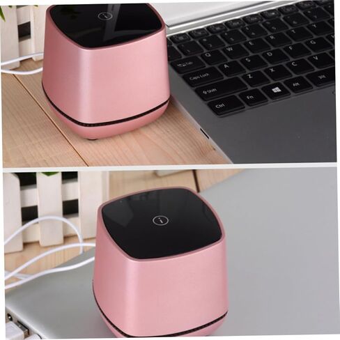 سماعات كمبيوتر صغيرة تعمل بمنفذ USB من Angoily، صوت جهير لسطح المكتب والكمبيوتر المحمول، تصميم مضغوط بلمسة نهائية ذهبية وردية in Kuwait