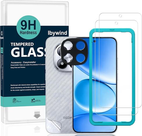 واقي شاشة Ibywind لهاتف Xiaomi Redmi Note 15 Pro 5G، عبوتان، زجاج مقوى بدرجة 9H وواقي عدسة الكاميرا، مع إطار محاذاة، تغطية كاملة، خالي من الفقاعات، فتح بصمات الأصابع، مقاوم للخدش in Saudi Arabia