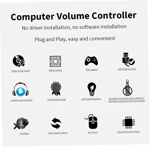 USB Volume Controller Knob for PC Multimedia Volume Adjuster with Mute Compatible with Windows Easy Plug Play in Saudi Arabia