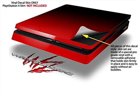 Vinyl Decal Skin Wrap compatible with Sony PlayStation 4 Slim Console Smooth Fades Red Black (PS4 NOT INCLUDED) in Kuwait