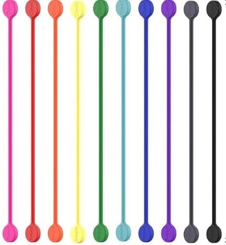 Reusable Silicone Magnetic Cable Ties for Bundling and Organizing, Holding Stuff, Book Markers, Fridge Magnets, Assorted Color,11CM (10-Pack, Multi) in Saudi Arabia
