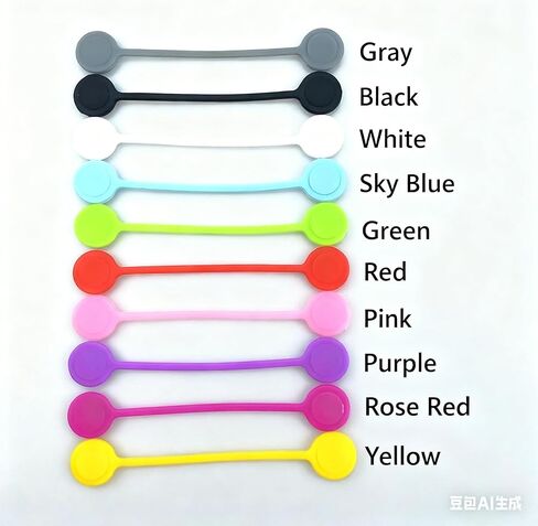 Reusable Silicone Magnetic Cable Ties for Bundling and Organizing, Holding Stuff, Book Markers, Fridge Magnets, Assorted Color,11CM (10-Pack, Multi) in Saudi Arabia