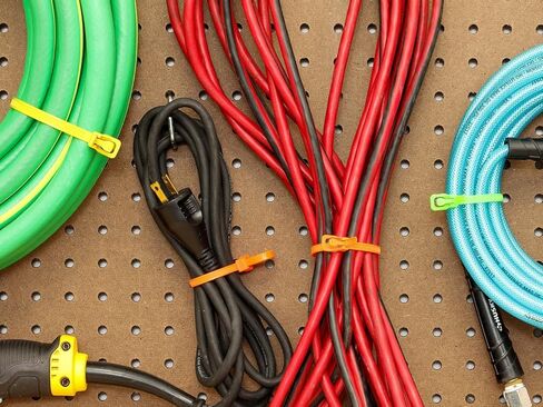 RETYZ 12-Inch Fluorescent Orange Reusable Releasable Cable Ties – 100 Pack, 50 lb Strength, Patented Quick-Release, Tool-Free Design for Home, Office, and Light Industrial Use in Saudi Arabia