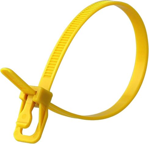 RETYZ 12-Inch Fluorescent Orange Reusable Releasable Cable Ties – 100 Pack, 50 lb Strength, Patented Quick-Release, Tool-Free Design for Home, Office, and Light Industrial Use in Saudi Arabia