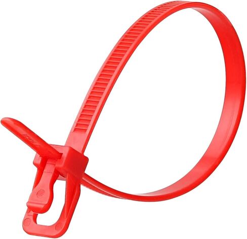 RETYZ 12-Inch Fluorescent Orange Reusable Releasable Cable Ties – 100 Pack, 50 lb Strength, Patented Quick-Release, Tool-Free Design for Home, Office, and Light Industrial Use in Saudi Arabia