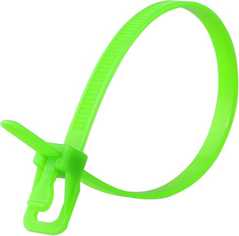 RETYZ 12-Inch Fluorescent Orange Reusable Releasable Cable Ties – 100 Pack, 50 lb Strength, Patented Quick-Release, Tool-Free Design for Home, Office, and Light Industrial Use in Saudi Arabia