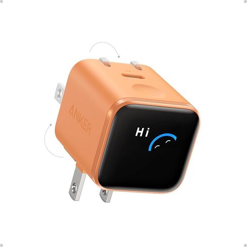 شاحن حائط Anker Nano USB C، شاحن شاشة ذكي للشحن السريع بقدرة 45 وات، مع قابس قابل للطي 180 درجة، التعرف الذكي، وضع العناية المدمج، لهاتف iPhone 17/16، وساعة Apple (أسود، بدون بطارية، لا يتضمن كابل) in Kuwait
