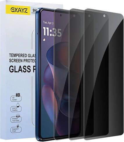 3 Pack Privacy Screen Protector for Motorola Moto G Stylus 5G 2025, HD Clear Tempered Glass Film, Anti Spy, Anti Scratch, 9H Hardness, Touch Sensitive, Bubble Free in Saudi Arabia