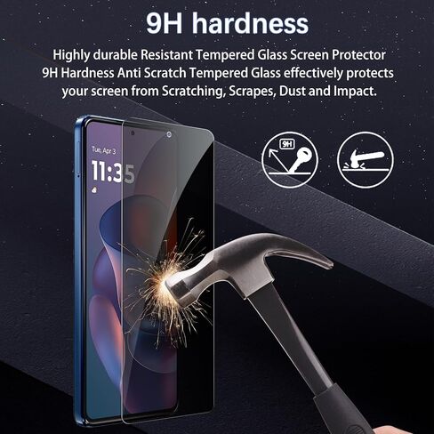 3 Pack Privacy Screen Protector for Motorola Moto G Stylus 5G 2025, HD Clear Tempered Glass Film, Anti Spy, Anti Scratch, 9H Hardness, Touch Sensitive, Bubble Free in Saudi Arabia