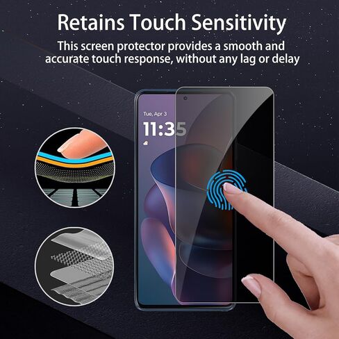 3 Pack Privacy Screen Protector for Motorola Moto G Stylus 5G 2025, HD Clear Tempered Glass Film, Anti Spy, Anti Scratch, 9H Hardness, Touch Sensitive, Bubble Free in Saudi Arabia