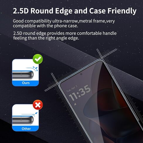 3 Pack Privacy Screen Protector for Motorola Moto G Stylus 5G 2025, HD Clear Tempered Glass Film, Anti Spy, Anti Scratch, 9H Hardness, Touch Sensitive, Bubble Free in Saudi Arabia