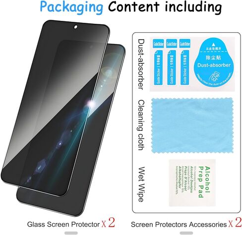 Privacy Screen Protector for Samsung Galaxy S25+/S25 Plus - 2 Pack Tempered Glass, 9H Hardness, Anti-Scratch & Easy Install in Saudi Arabia