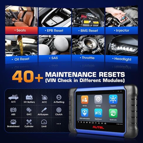 أداة المسح التشخيصي للسيارات Autel MaxiIM IM508S، 2026 تشخيص النظام الكامل، 3000+ اختبار ثنائي الاتجاه، 40+ إعادة تعيين، Android 11، 4-Core، 4/64G، FCA AutoAuth، ترقية MK808S MK808 MK900 in Kuwait