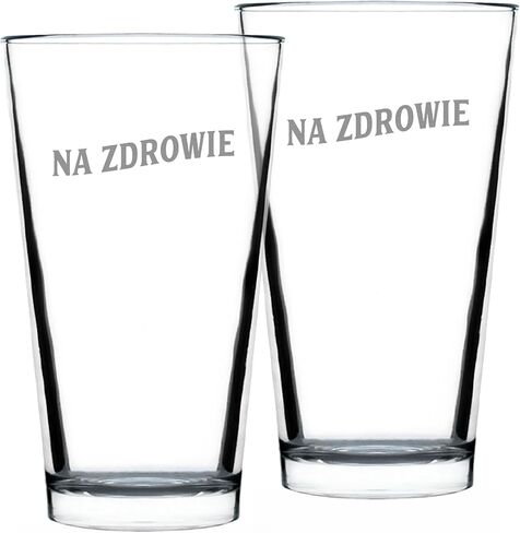 Na Zdrowie - Polish Cheers - Pint Glass for Beer - Cute Poland Themed Gifts or Party Decor for Women and Men - 16 Oz in Saudi Arabia