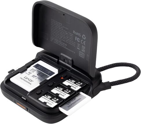 PGYTECH CreateMate Mini SD Card Reader Case, High-Speed 2-in-1 SD 4.0/Micro SD Card Reader with 6-Slot Storage Portable, Dual-Slot Transfer/USB 3.1/Type-C/OTG for Camera/Phone/Drone/Action Cam, Black in Saudi Arabia