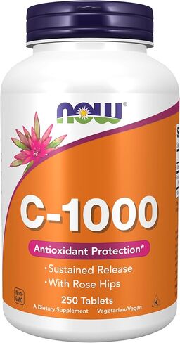 Now Foods Vitamin C-1000 Sustained Release with Rose Hips 250 Tabs (500 (250 X 2)) in Saudi Arabia