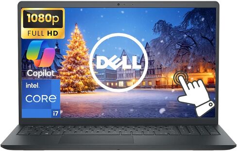 كمبيوتر محمول للأعمال بشاشة لمس 15.6 بوصة FHD من Dell، معالج Intel Core i7-1355U 10-Core، ذاكرة الوصول العشوائي 32 جيجابايت 1 تيرابايت SSD، كمبيوتر محمول Windows 11 مع قاعدة توصيل 8 في 1، لوحة مفاتيح رقمية، سماعات NLY، أسود كربون in Kuwait