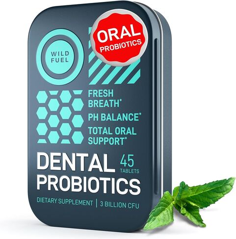 Oral Probiotics for Mouth Bad Breath - Dental Probiotics for Teeth and Gums - 3 Billion CFU Advanced Bad Breath Treatment for Mouth Health - 45 Prebiotic and Probiotic Lactobacillus Salivarius Tablets in Kuwait