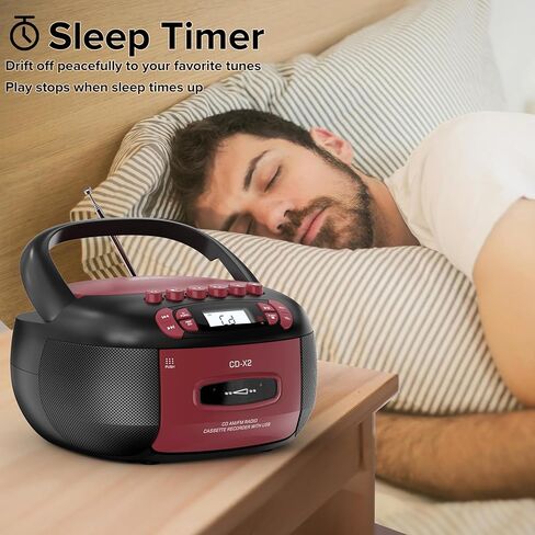 CD Player Boombox with Cassette Player: Portable CD Boom Box with Bluetooth,FM/AM,Tape Recorder and Remote - USB/MP3/AUX Player with Sleep Timer- AC/Battery Powered for Home/Outdoor/Gift in Saudi Arabia