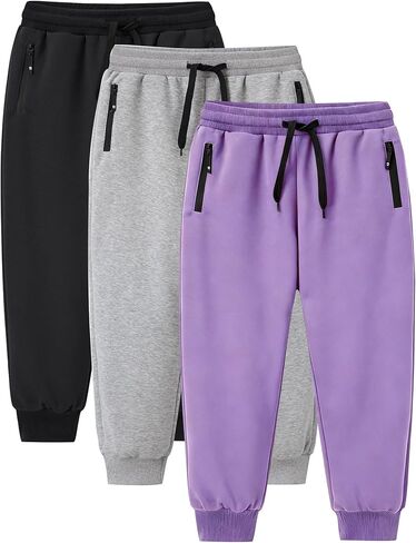 Gihuo boys sweatpants الرياضية التمرينات الرياضية ركض مع سحاب الجيب الرباط النشط النشط سراويل عرق ناع in Saudi Arabia