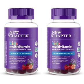 New Chapter Kids Multivitamin Gummies - 50% Less Sugar, Kids Gummy Vitamins with Vitamins C, D3 & Zinc, Non-GMO, Gluten Free, Berry-Citrus, 60ct in Saudi Arabia