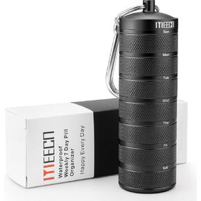 MEECN Weekly Pill Organizer, Waterproof 7-Day Pill Container for Outdoor Travel. Aluminum Pill Case That is Shockproof and Has Large Compartments for Storing Vitamins, Fish Oil. Emergency Pills in Saudi Arabia