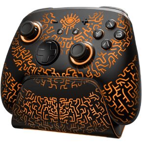 FUNLAB [Luminous Pattern] Switch Pro Controller Wireless Compatible with Nintendo Switch/OLED/Lite, Firefly Bluetooth Remote Gamepad with 7 LED Colors/NFC/Paddle/Turbo for Zelda Fans - Miner black in Saudi Arabia