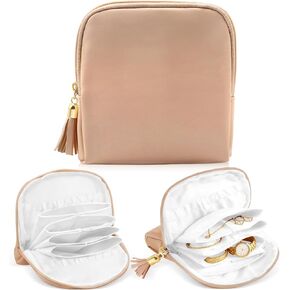 Small Jewelry Travel Case Jewelry Pouch Bags Jewelry Case with Zipper Soft Velvet Organizer Storage Bag for Necklaces Bracelets Earrings Travel Essentials Gifts for Men Women (Pink) in Saudi Arabia