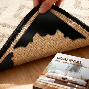 Rug Pad Gripper, 8 Pcs Reusable Non-Slip Rug Pads, for Hardwood Floors and Tiles No Damage, Keep Corners Flat, Double-Sided Adhesive Area Rugs in Saudi Arabia