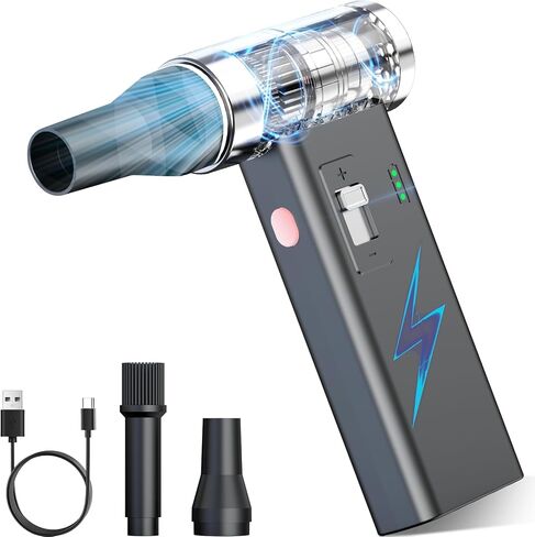 Mini Ultra-Slim Electric Compressed Air Duster, 150,000RPM Brushless Motor, Powerful Airflow for Keyboard/PC/Car, USB-C Rechargeable in Saudi Arabia