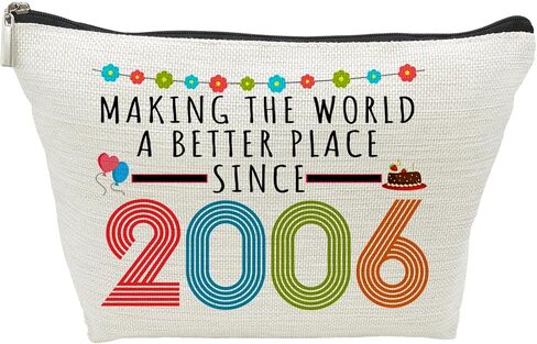 21st Birthday Gifts for Women, Funny 21 Year Old Gift Makeup Bag, 2002 21st Birthday Makeup Bags for Her, Mom, Aunt, Wife, Sister, Coworker, Friend, Making The World a Better Place Since 2002 in Saudi Arabia