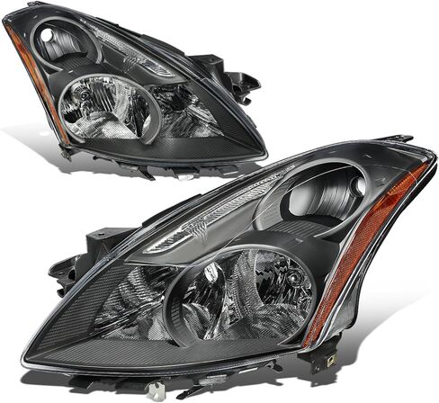 Auto Dynasty Headlight Assembly Headlamps Replacement Compatible with Altima Sedan 2010 2011 2012, Driver and Passenger Side, Black Housing Amber Corner in Saudi Arabia