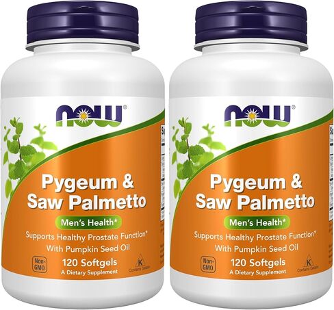 NOW Supplements, Pygeum & Saw Palmetto with Pumpkin Seed Oil, Men's Health*, 60 Softgels in Saudi Arabia