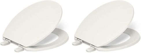 Kohler K-20110-96 مقعد مرحاض بريفيا ممدود مع مصدات محكمة الإمساك، مقعد هادئ قريب، أجهزة سريعة التركيب، بسكويت in Kuwait
