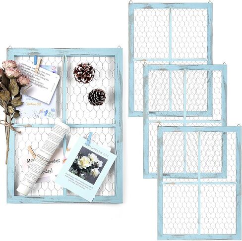 Chunful Pack Chicken Wire Wooden Frame Unfinished Wood Window Frame with Chicken Wire Mesh for Crafts Photos Jewelry Decoration(White,Outer 16 x 12 in, Interior 15 x 11 in,Cross) in Saudi Arabia