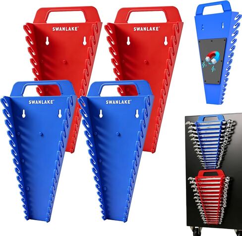 حامل صندوق أدوات أدوات Swanlake 4-Pack Magnetic Wrench ، 2pcs 15 شحمة و 2pcs منظمي مفحوتة 12 فحف ، SAE & Metric Ratchet Box for Tool in Kuwait