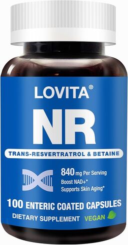 NR Supplement 350 mg, Similar to NMN, Potent Nicotinamide Riboside with Resveratrol & Betaine, High Absorption & Stabilized NAD Supplement for Healthy Aging, Vegan, 30 Capsules in Kuwait