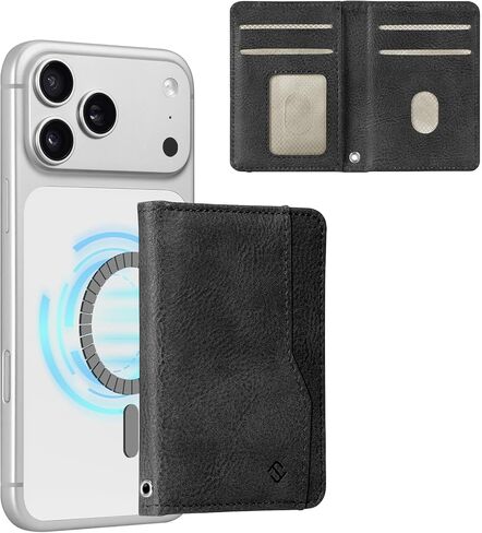 FINPAC for MagSafe Wallet, Stronger Magnetic RFID Blocking Minimalist Portable Card Holder Phone Wallet for iPhone 17/16/15/14/13/12/ Pro/Max/Plus, Brown in Saudi Arabia