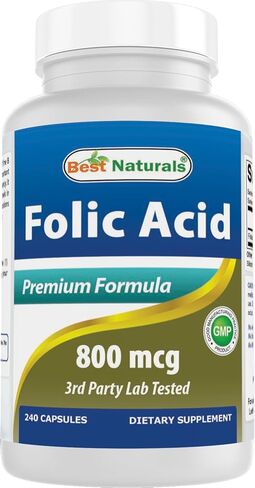 Best Naturals Folic Acid 800 mcg 240 Capsules in Saudi Arabia
