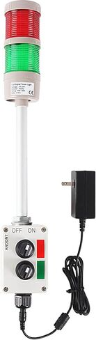 ANDONT 2 Stack Super Bright LED Andon Tower Lights مع صفارة، إيقاف التشغيل أو الفلاش، محول صناعي بطول 6 أقدام، التوصيل والتشغيل جاهز in Kuwait