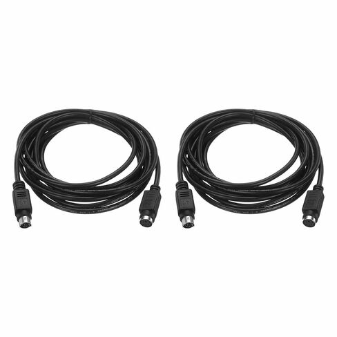 9.8 Feet PS/2 Mouse and Keyboard Extension Cable - 28 AWG 6 Pin UL2464 Copper Wires Male to Female Extension Cable for PS/2 Round Mouse Keyboard, Black in Saudi Arabia