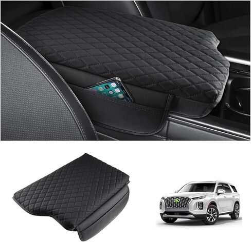 Custom Fit for Center Console Cover Hyundai Palisade 2020 2021 2022 2023 2024 2025 Armrest Cover Center Console Pad PU Leather Armrest Seat Box Cover Protector with Pockets Storage Bag in Saudi Arabia