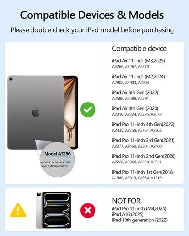حافظة ORDA iPad Pro 11 بوصة مع لوحة مفاتيح (الجيل الرابع/الثالث/الثاني/الجيل الأول)، حافظة iPad Air 11 بوصة مع لوحة مفاتيح M3، M2(2025/2024) حامل ناتئ مغناطيسي عائم من الجيل الخامس/الرابع، نحيف للغاية، لوحة تتبع متعددة الإيماءات in Saudi Arabia
