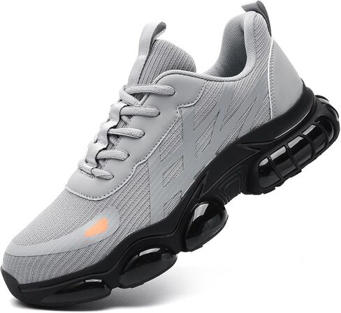 Men's Steel Toe Work Shoes – Lightweight Safety Sneakers with Quick-Adjust Laces Puncture Resistant Non-Slip Sole Breathable Comfort for Standing All Day in Saudi Arabia