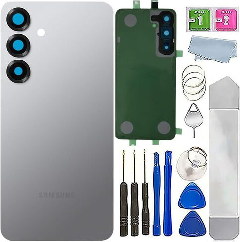 استبدال الزجاج الخلفي لهاتف Galaxy S25 متوافق مع هاتف Samsung Galaxy S25 مقاس 6.2 بوصة، غطاء خلفي مقاوم للماء مع عدسة زجاجية للكاميرا وأجزاء شريط مع مجموعة أدوات إصلاح (أزرق ثلجي) in Kuwait