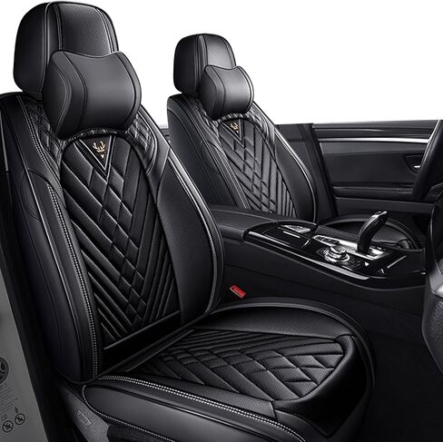 Car Seat Cover for Chrysler Sebring 2000-2010, Comfortable, Durable Leather Seat Cover, All Weather Sports Car Seat Cover Full Set(Standard 5 Seats, Grey Black) in Kuwait