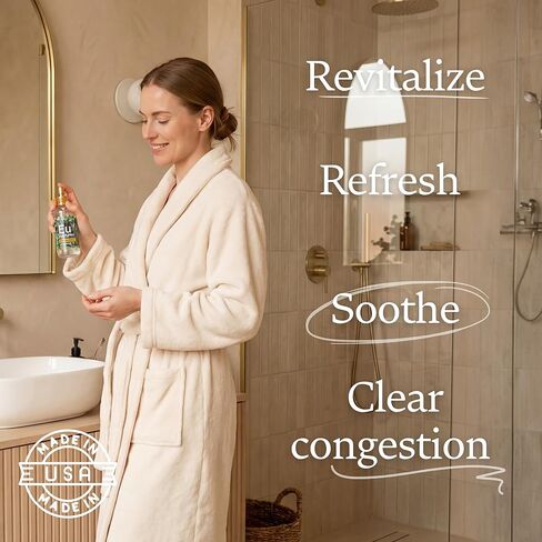 Eucalyptus Shower Spray (4 oz) - 100% Pure Eucalyptus Spray, Spa-Grade Aromatherapy Shower Mist - Essential Oil Steamer, Made in USA in Saudi Arabia